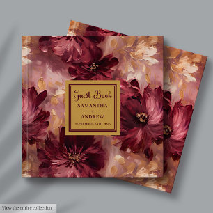 Beautiful Blush Burgundy Gold Boho Wedding Gästebuch