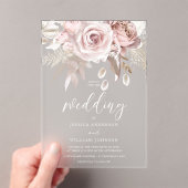 Beautiful Blush & Dusty Rose Frosted Wedding Acryleinladungen (Insitu (Handheld))