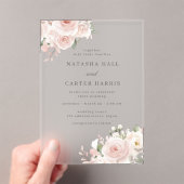 Beautiful Blush Flowers Elegant Wedding Acryleinladungen (Insitu (Handheld))