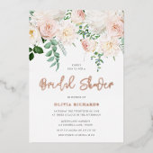 Beautiful Blush & Rose Gold Brautparty Folieneinladung (Vorderseite)