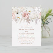 Beautiful Blush & White Wedding Rose Gold Folieneinladung (Stehend vorne)