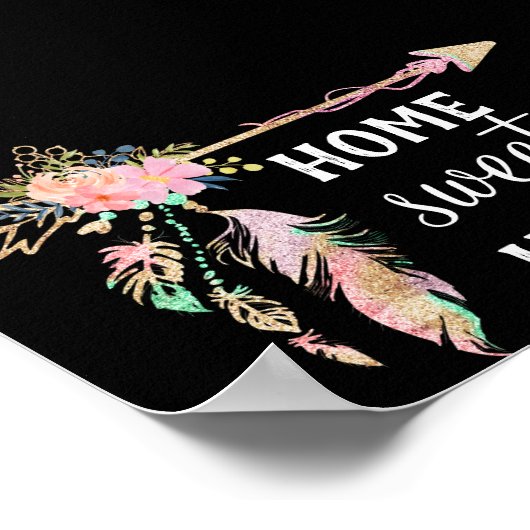 Beautiful Bohemisch Arrow - Zuhause Sweet Zuhause  Poster (Ecke)