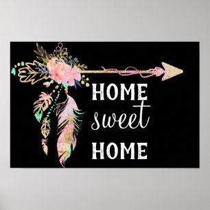 Beautiful Bohemisch Arrow - Zuhause Sweet Zuhause Poster