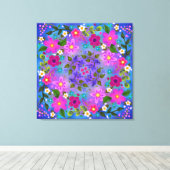 Beautiful Boho Berries und Blume Leinwanddruck (Insitu (Holzboden))