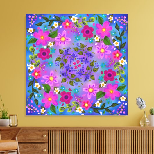 Beautiful Boho Berries und Blume Leinwanddruck (Insitu (Wohnzimmer))