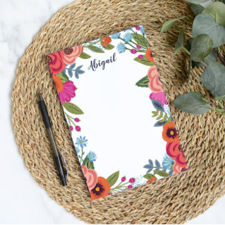 Beautiful Boho Blume - Individuelle Name Post-it Klebezettel