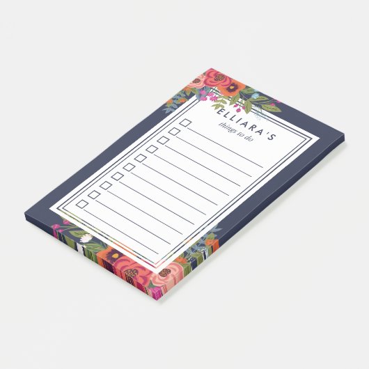 Beautiful Boho Bouquet - Individuelle Name zu tun  Post-it Klebezettel (angewinkelt)