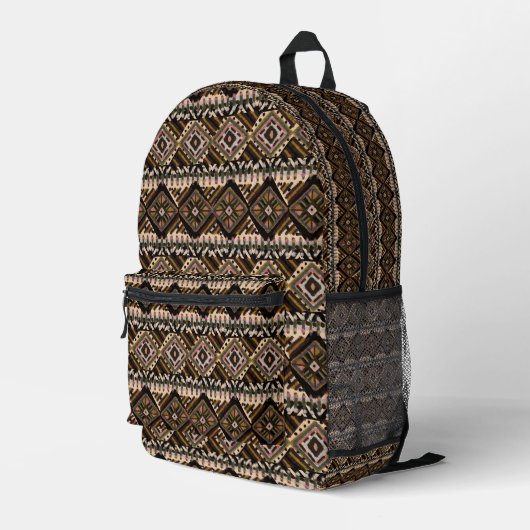 Beautiful Boho Brown Rich Earthy Mud Cloud Style Bedruckter Rucksack (Rückseitige Ecke Rechts)