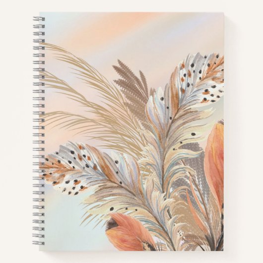 Beautiful Boho Feather Journal Notizblock (Vorderseite)