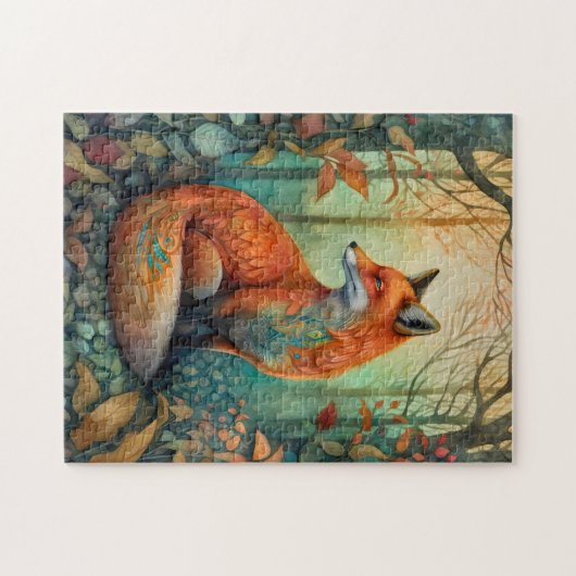 Beautiful Boho Forest Animal/Fox Puzzle (Horizontal)