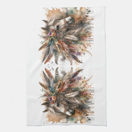 Beautiful Boho Horse  Geschirrtuch (Vertikal)