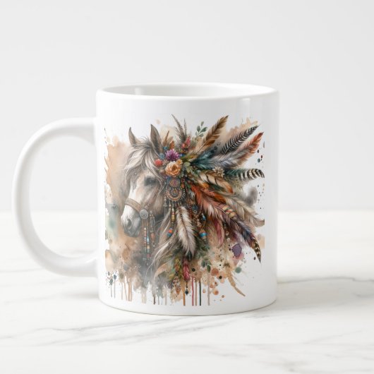 Beautiful Boho Horse  Jumbo-Tasse (Links)