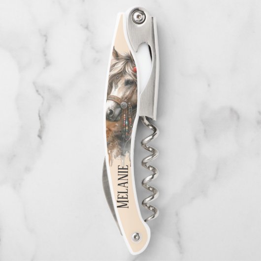 Beautiful Boho Horse  Kellnermesser (Rückseite)
