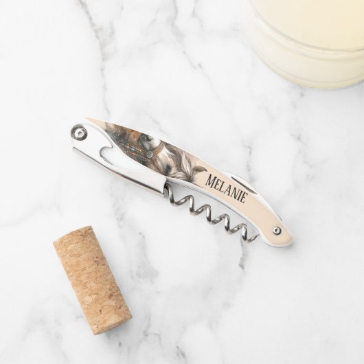 Beautiful Boho Horse Kellnermesser (Vorderseite)