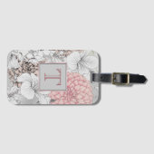 Beautiful Boho Moderne Blume Monogram Gepäckanhänger (Vorderseite (Horizontal))