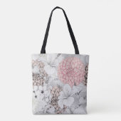 Beautiful Boho Moderne Blume Monogram Tasche (Rückseite)