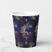Beautiful Boho Moon Stars Blau Lila Pappbecher (Links)