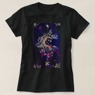 Beautiful Boho Moon Stars Blue Lila Women's T-Shirt