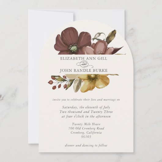 Beautiful boho neutral arch invitation einladung (Vorderseite)
