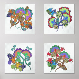 Beautiful Boho Paisley Blume Bilderwand Sets