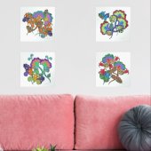 Beautiful Boho Paisley Blume Bilderwand Sets (Wohnzimmer)