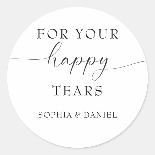 Beautiful Boho Personalisiert Wedding Tissue Pack Runder Aufkleber (Vorderseite)