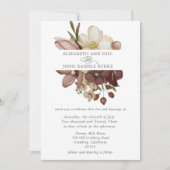 Beautiful boho rose & neutral wedding einladung (Vorderseite)