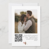 Beautiful boho rose & neutral wedding einladung (Rückseite)