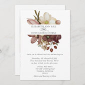 Beautiful boho rose & neutral wedding einladung (Vorne/Hinten)