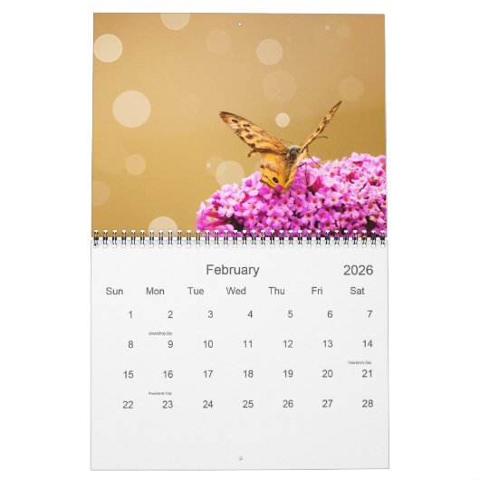 Beautiful Bokeh Butterfets Custom Foto Kalender (Feb 2026)