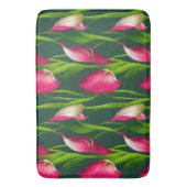 Beautiful Bold Pink & Green Calla Lilly Florals Wr Badematte (Vorderseite Vertikal)