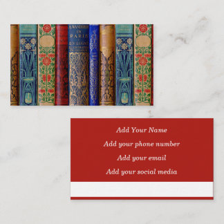 Beautiful Book Spines (Paris) Calling Card Visitenkarte