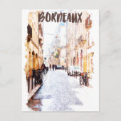 Beautiful Bordeaux Frankreich Watercolor Reisen Postkarte (Vorderseite)