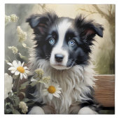 Beautiful Border Collie Dog Blume Keramik Tile Fliese (Vorderseite)