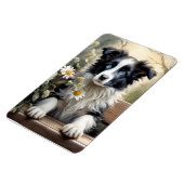 Beautiful Border Collie Dog Blume Kühlschrank Magnet (Linke Seite)