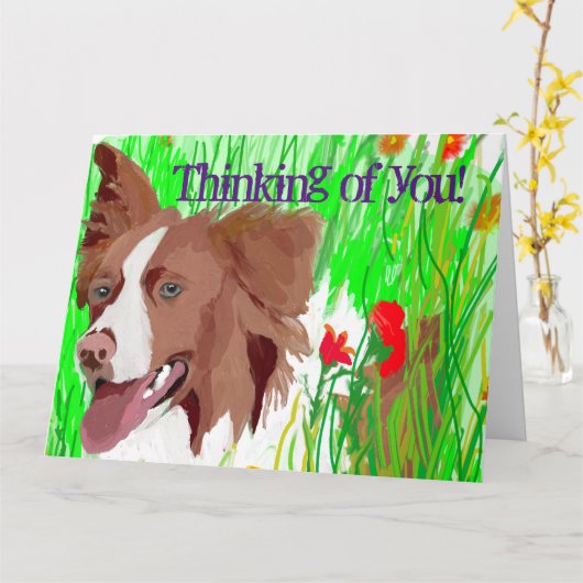 Beautiful Border Collie Sends Liebe Karte (Gelbe Blume)