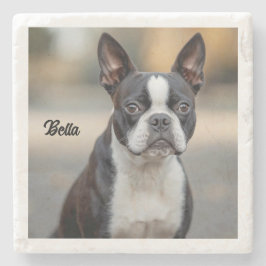 Beautiful Boston Terrier Personalisiert Steinuntersetzer