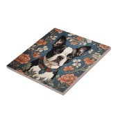 Beautiful Boston Terrier William Morris Inspiriert Fliese (Seite)