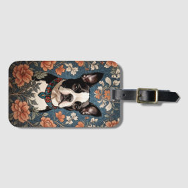 Beautiful Boston Terrier William Morris Inspiriert Gepäckanhänger