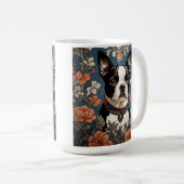 Beautiful Boston Terrier William Morris Inspiriert Kaffeetasse (VorderseiteRechts)