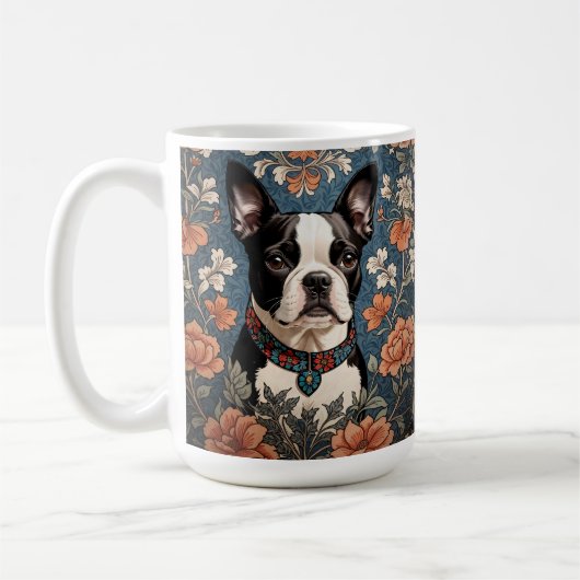 Beautiful Boston Terrier William Morris Inspiriert Kaffeetasse (Links)
