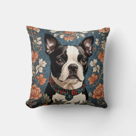 Beautiful Boston Terrier William Morris Inspiriert Kissen