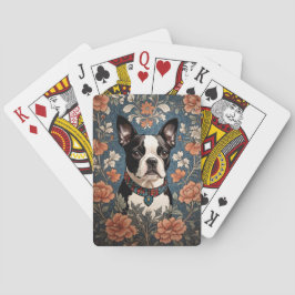Beautiful Boston Terrier William Morris Inspiriert Spielkarten