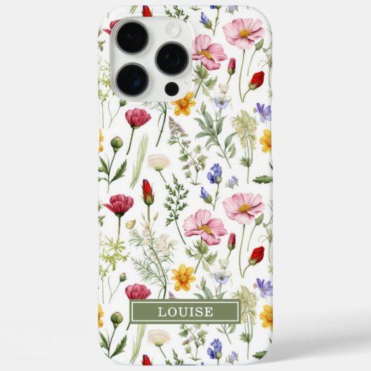 Beautiful Botanical Wildflowers Name Case-Mate iPhone Hülle (Rückseite)