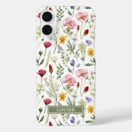 Beautiful Botanical Wildflowers Name iPhone 16 Plus Hülle