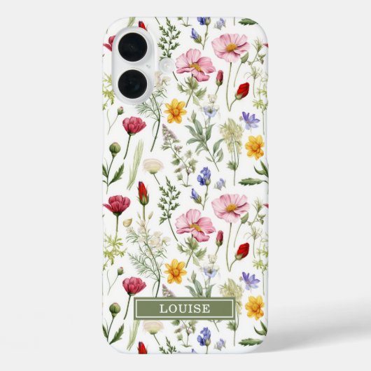 Beautiful Botanical Wildflowers Name Case-Mate iPhone Hülle (Rückseite)