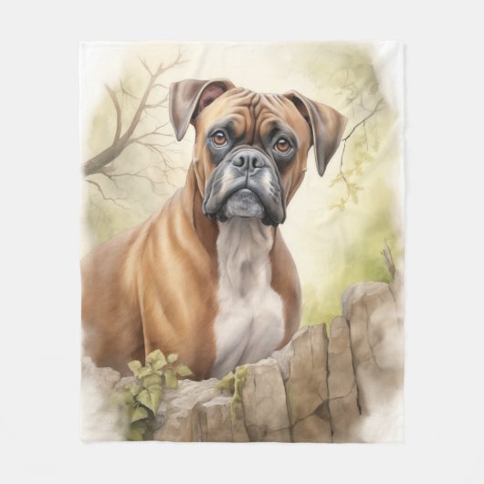 Beautiful Boxer Dog Fleecedecke (Vorderseite)