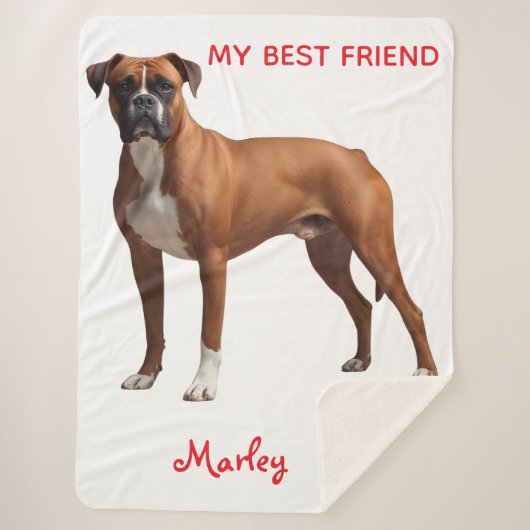 Beautiful Boxer Personalisiert Sherpadecke (Vorderseite)