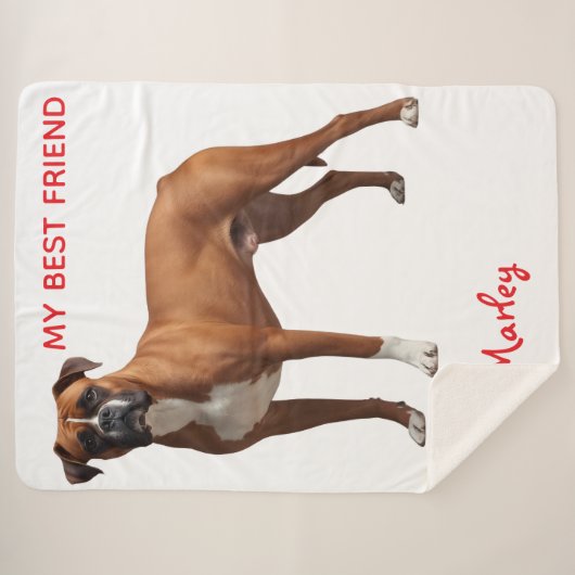 Beautiful Boxer Personalisiert Sherpadecke (Vorderseite (Horizontal))