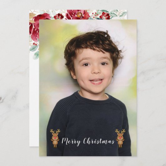 Beautiful Boy Familie Weihnachten Party Foto Einladung (Vorne/Hinten)